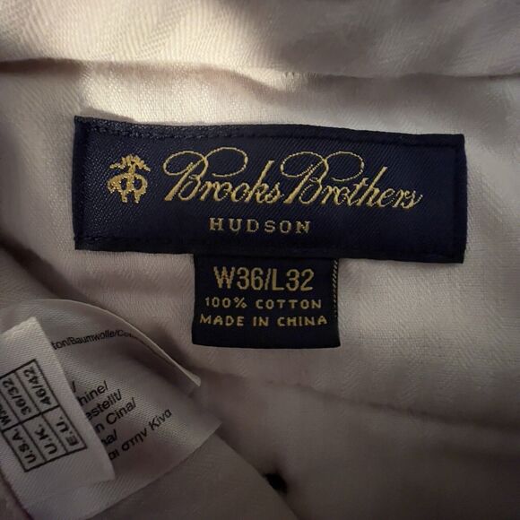 Brooks Brothers Hudson Men Flat Front Chino Corduroy Pants 36x32 Beige - Picture 7 of 12